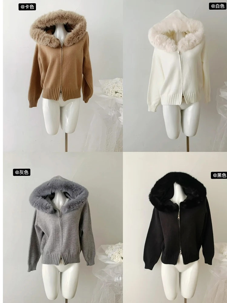 Winter Women Old Money Shoujo Girl Long Sleeve Full Zip Cardigan Sweater Cuddly Hoodies Knitwear 2000s Aesthetic Korean Fashion 250108