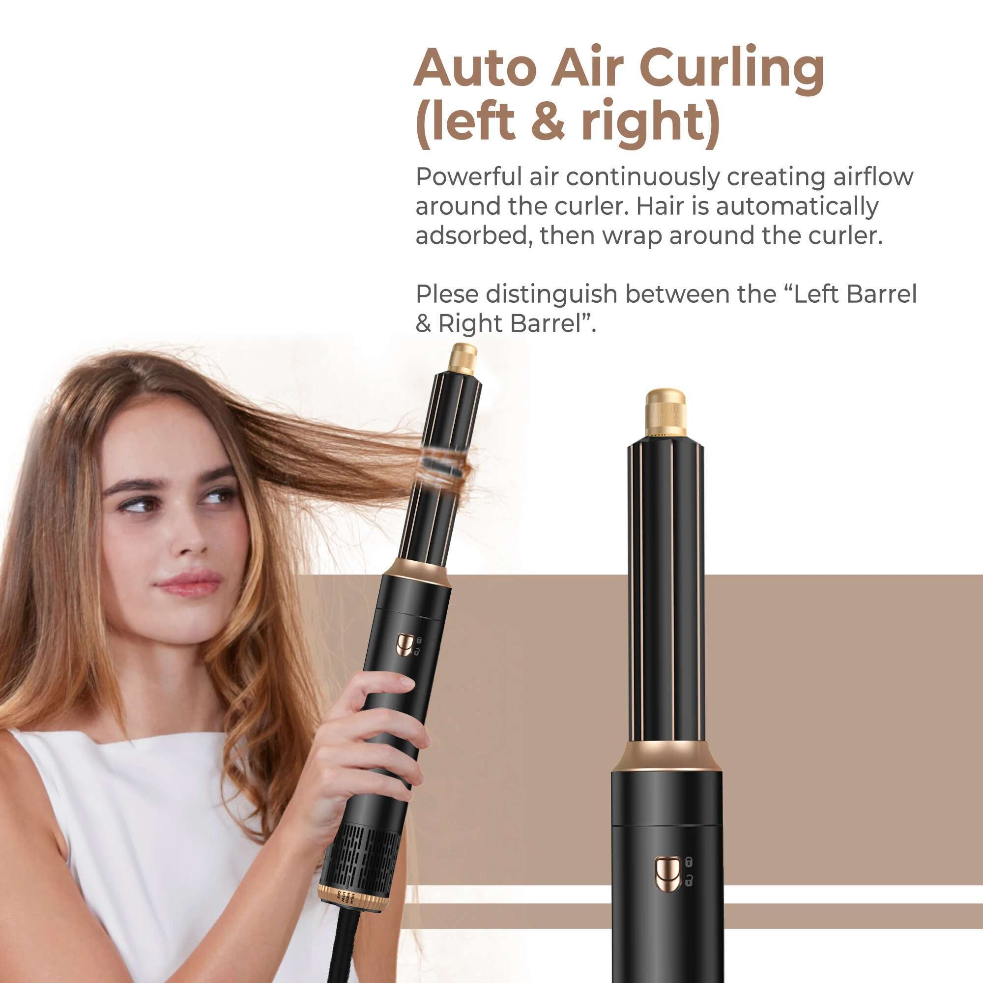 5 in 1 Blow Ionic Dryer Oval Hot Brush Curler Hair Straightener Magic Air Styler