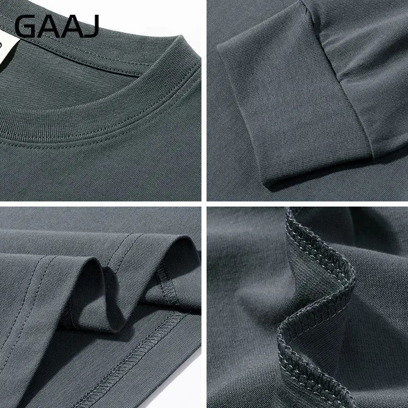 100 Heavy Weight Cotton Long Sleeves T ShirtSolid Tee For Men WomenCasual Plain TshirtFashion Quality Clothing250gsm 88oz 250106