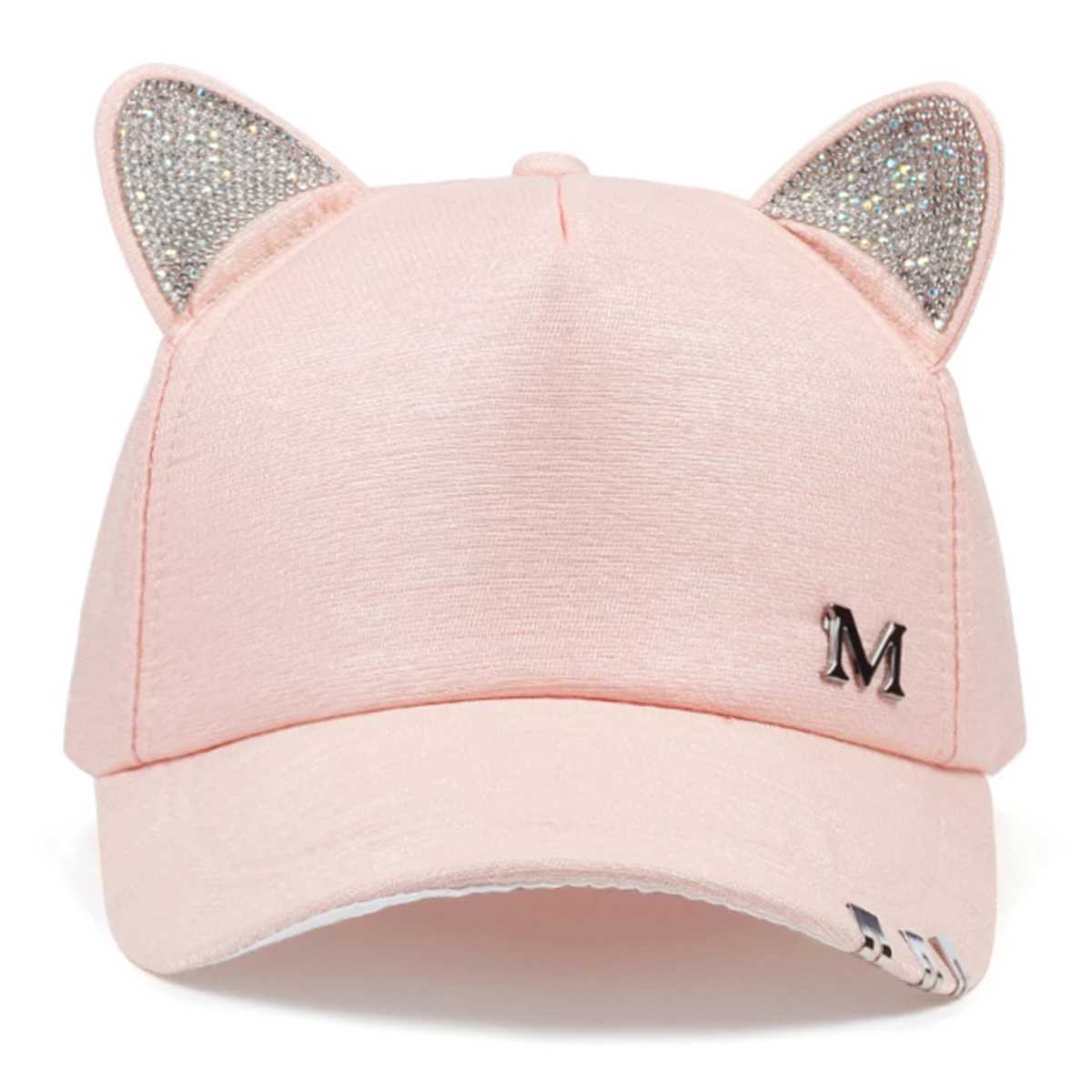 Unisex cute Cats ears (Steamed cat-ear shaped bread) M label baseball cap Spring autumn outdoor adjustable casual cap X2501091