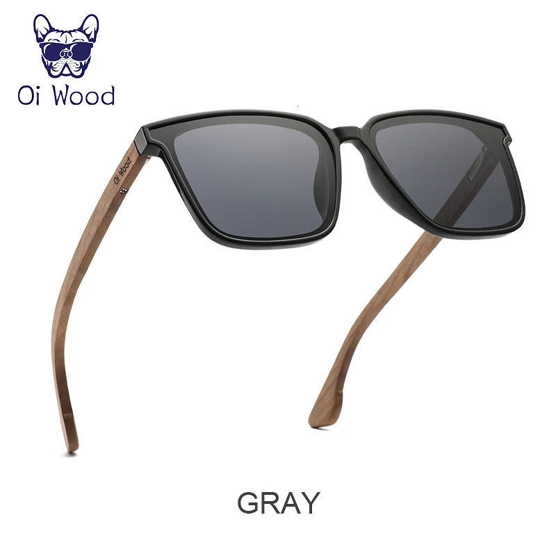 Oi Wood Men Women Square Sunglasses Wooden Eyeglasses polarized Blue Lenses Mens Glasses y Eyewear 250109