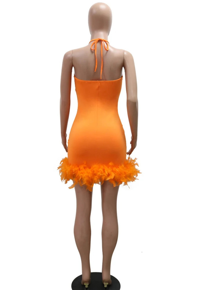 Beyprern Beautiful Mesh Sequin Feather Glam Dress y Woman Party Glitter Sleeveless Night Out Dresses Birthday Outfits 250106