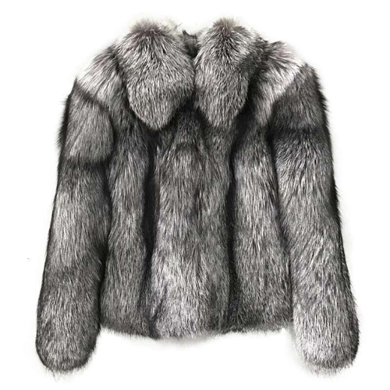 Women's Short Style Fashion Imitation Fox Hair Whole Fur Coat Autumn Winter New Casual Lady Jacket