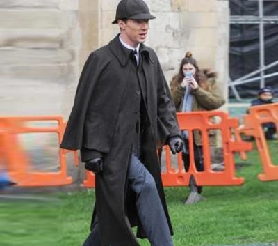 European and American mens long loose woollen coats cloaks capes wool 250106
