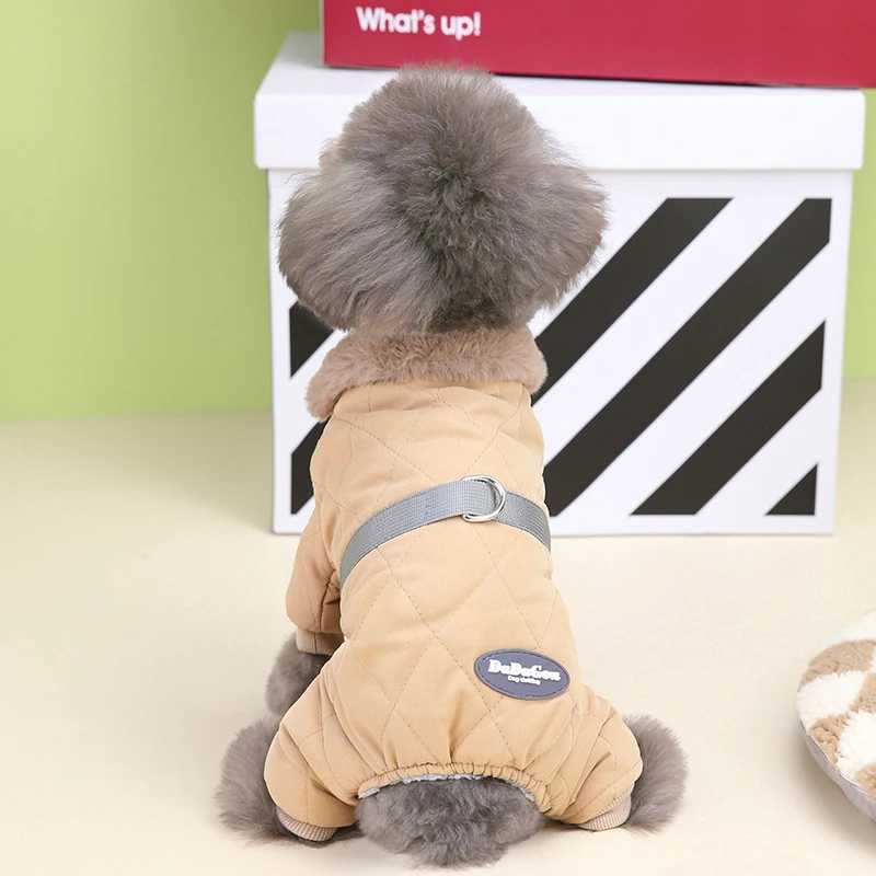Fur Collar Dog Overalls with D Ring Winter Dog Clothes for Small Dogs Puppy Jumpsuit Chihuahua Jacket Poodle Costumes Pet CoatsXJ250109