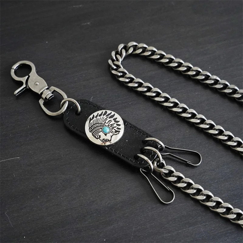 Mens Motorcyle KeyChain Jean Biker Wallet Belts Chain Skull Charm Gothic Rock Skull Pants Trousers Waist Key Mens BL49 250107