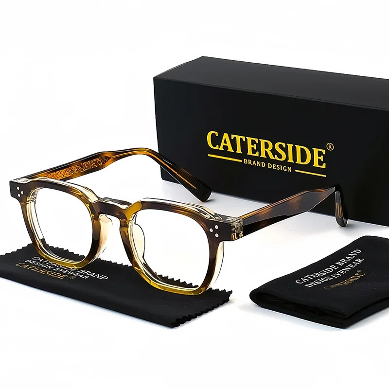CATERSIDE Retro Square Glasses for Men TR90 Frame Anti Blue Light High Quality Computer Reading Women Optical Eyewear 250109