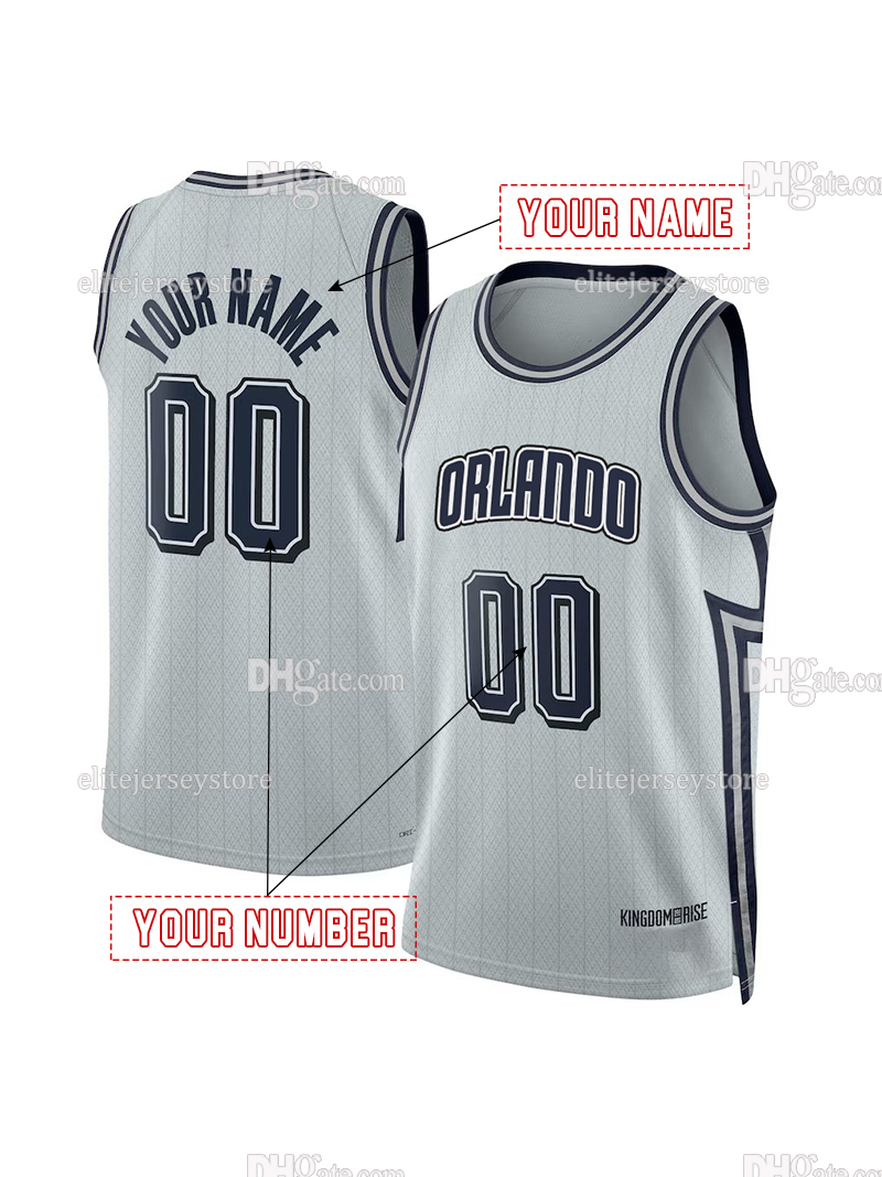 Personalized Custom Basketball Jersey Paolo Banchero Franz Wagner Jonathan Isaac Cole Anthony Anthony Black Embroidered Letter Number Design Polyester