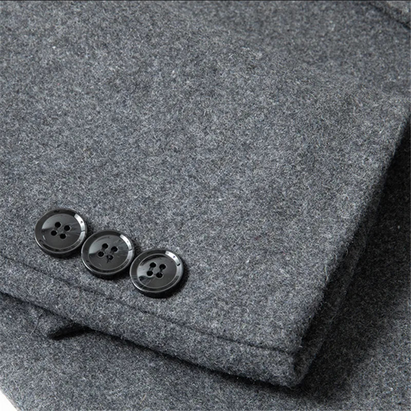Mens Fleece Warm Winter Coats Men Wool Blends Cashmere Trench High Quality Solid Male Business Casual Outewear 250106