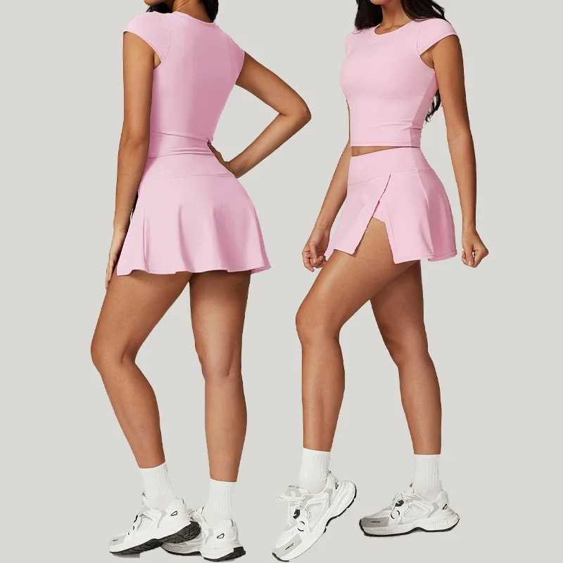 Tight Tennis Skirt Set Yoga Clothing Anti-Shine Bottom Pants Set Quick Dry High Waisted Hip Lifting Running Fitness Exercise SetXJ250109