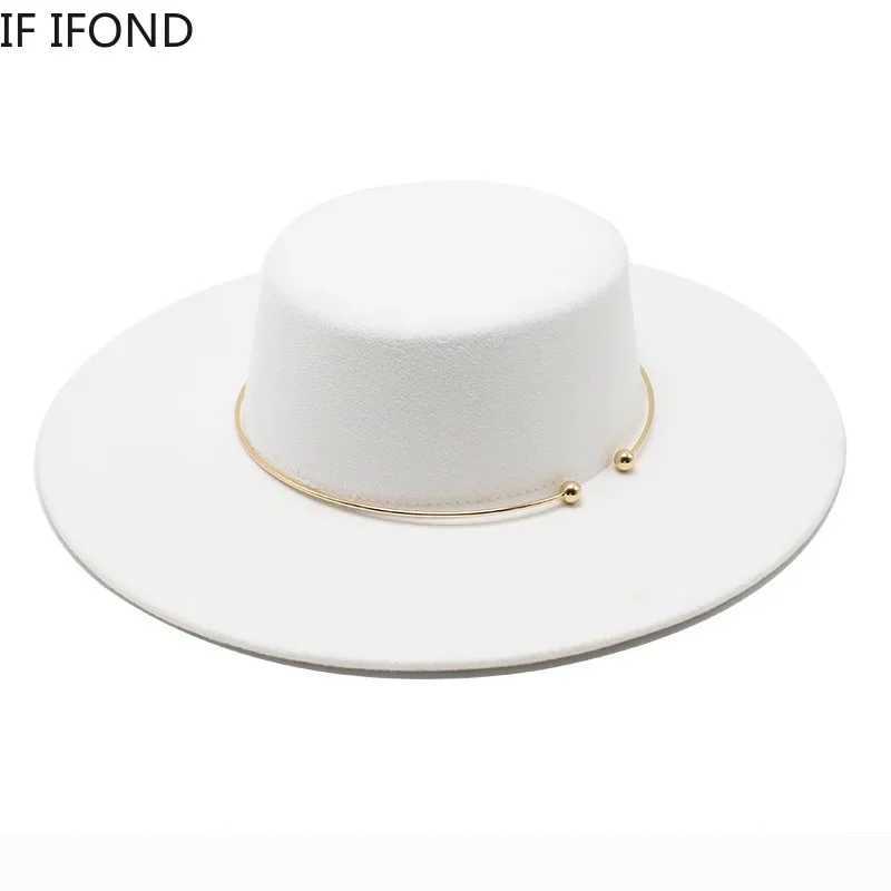 French style 10CM wide Brim Derby top hat social style Hepburn style cotton felt Fes hat elegant wedding hat X250109