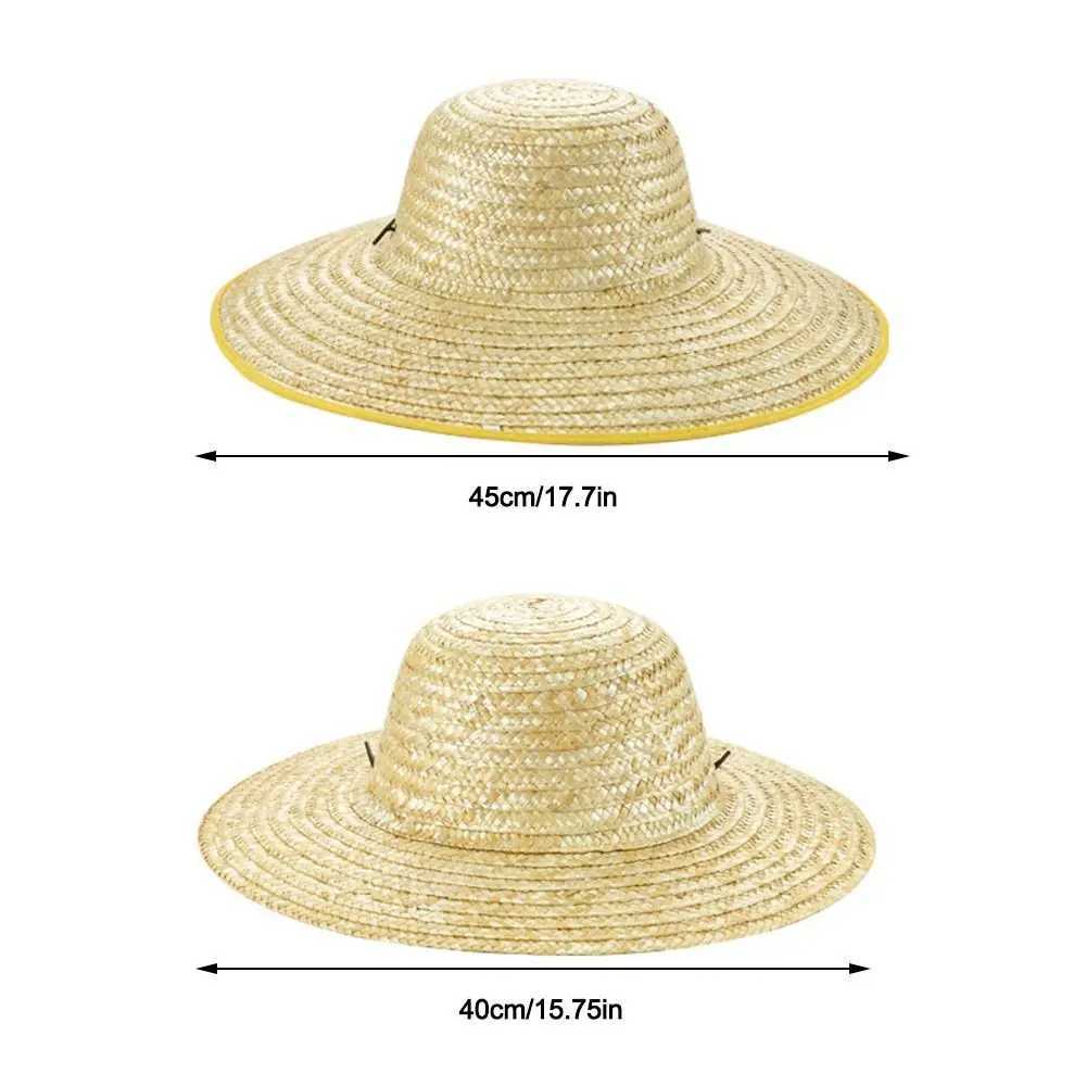 Adjustable straw hat casual wide Brim sun protection beach hat breathable bucket hat X250109