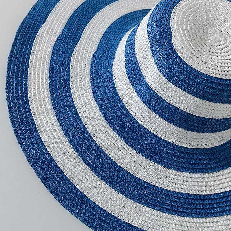 Hot Wens casual straw hat girl outdoor striped patch homework paper sun hat new summer advertisement flap big brown beach hat gorilla X250109