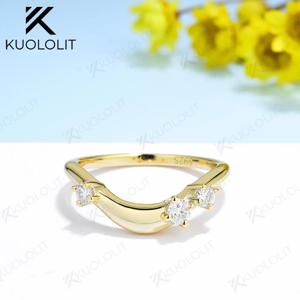 Kuololit 0.22CTW Round Cut Rings for Women Men Solid 18K 14K 10K 925 Sliver White Gold Wedding Band for Anniversary 250106