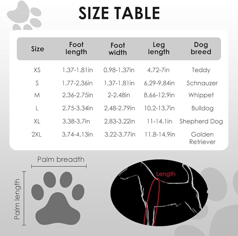Dog Suspender Booties, Dog Paw Boot Leggings Anti-Slip, Adjustable Dog Snow Pants with Attached Boots Waterproof for Dogs Winter Snow Rain Hiking Paws