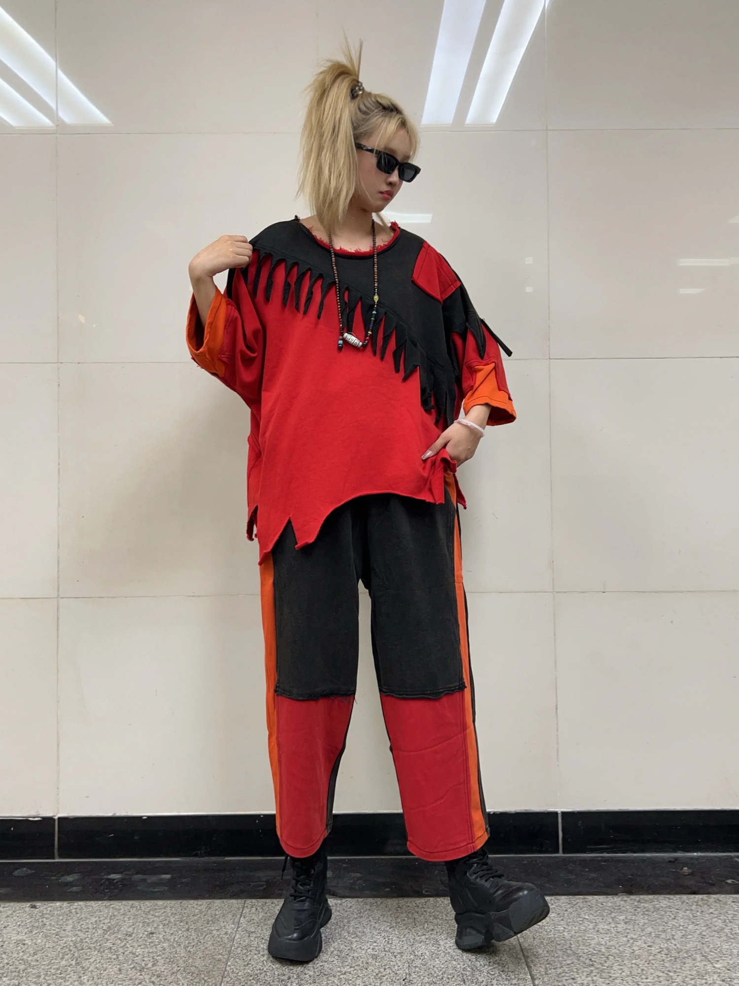 Personalized Contrasting Color Tassel n Suit Women Spring Autumn Loose Top Pant Two Piece Set ZF420 250106