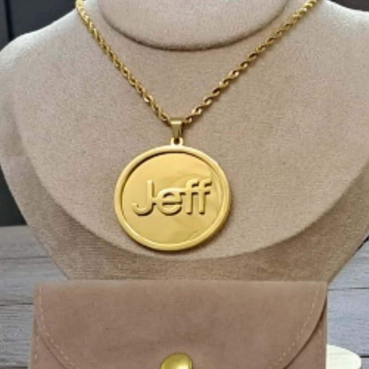 Atoztide Personalized Custom Name Necklaces for Women 2 Sides Welding Round Pendant Stainless Steel Twist Chain Jewelry Gift 250109