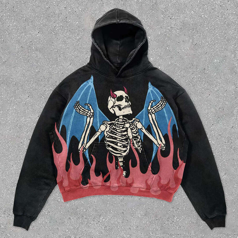 3D Printed Skull Graphic Hoodie for Men and Women in Spring and Autumn