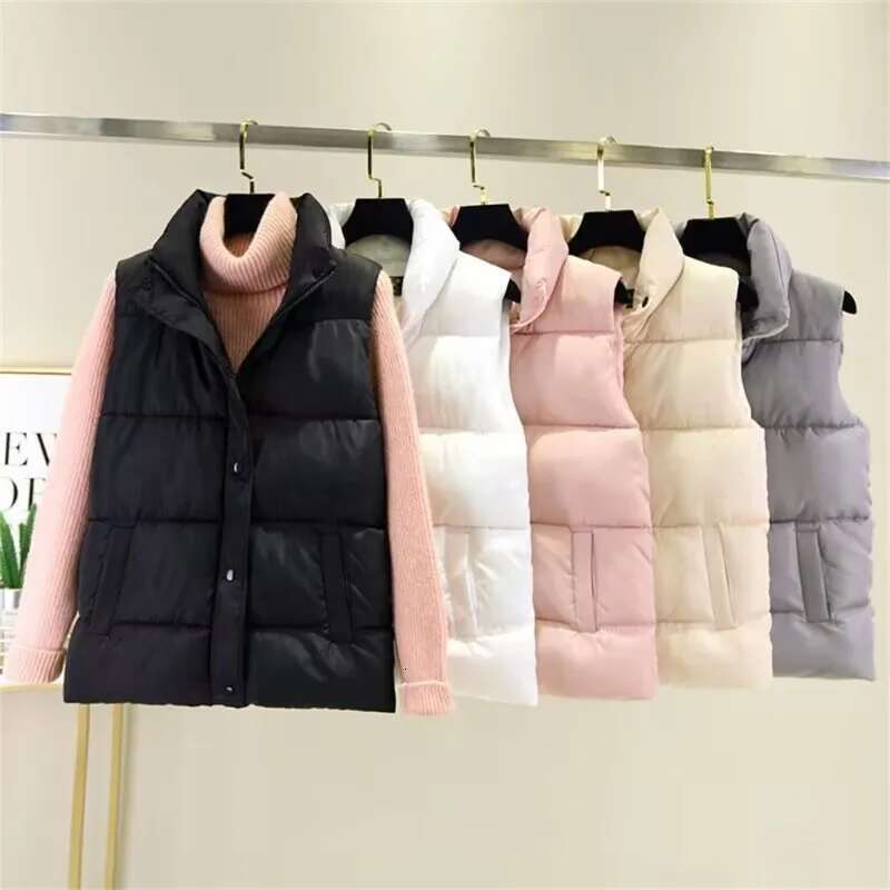 2025 Winter Korean Fashion Down Warm Cotton Jacket For Women's Autumn And Winter Loose Sleeveless Designer Jacket