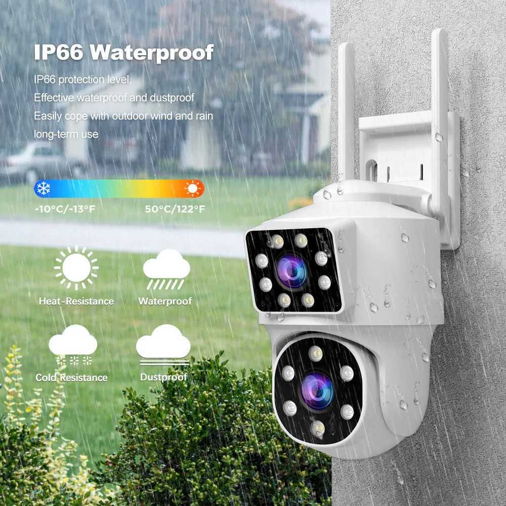 Srihome SH063 4MP Wifi IP Outdoor Camera 2.4/5GHZ PTZ Surveillance Camera Dual Lens Dual Screen Audio Security Camera X250110