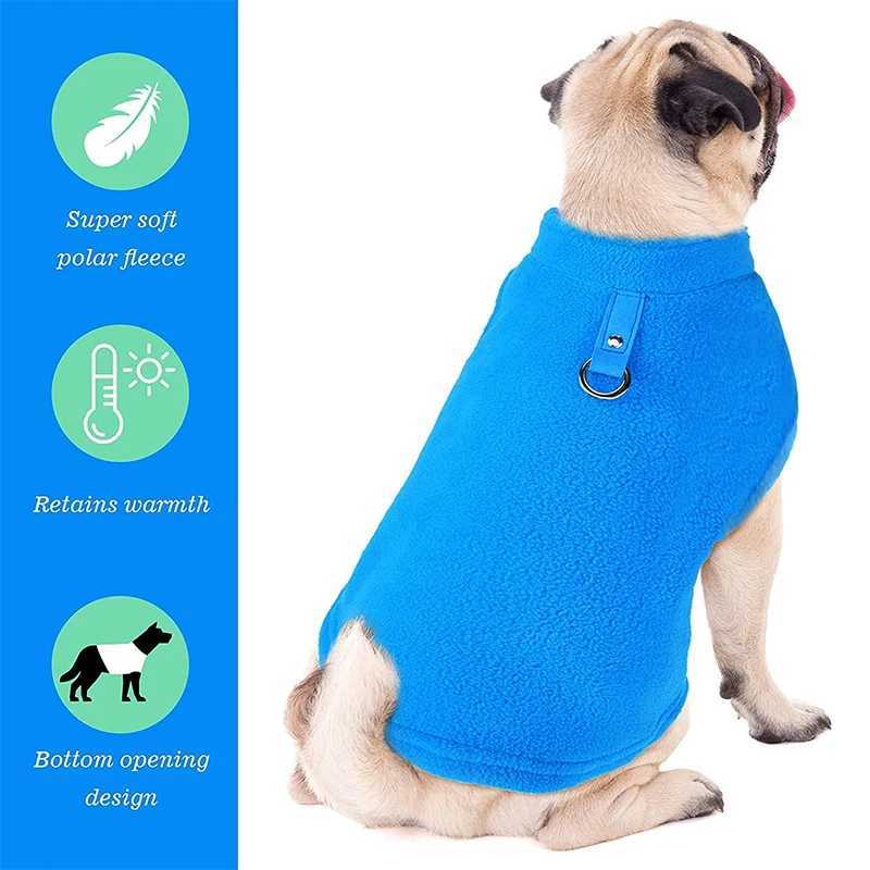 Winter outdoor dog clothes Fleece Dog Vest Jacket For Small Medium Dogs French Bulldog Puppy Dog Cat Clothing with Pull RingXJ250109