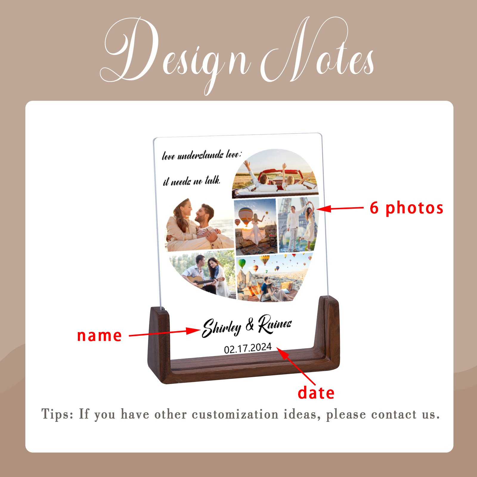 Custom Heart Photo Collage Frames for Couple Wedding Anniversary Gifts Personalized Love Picture Frame New Home Bedroom Decor H260306