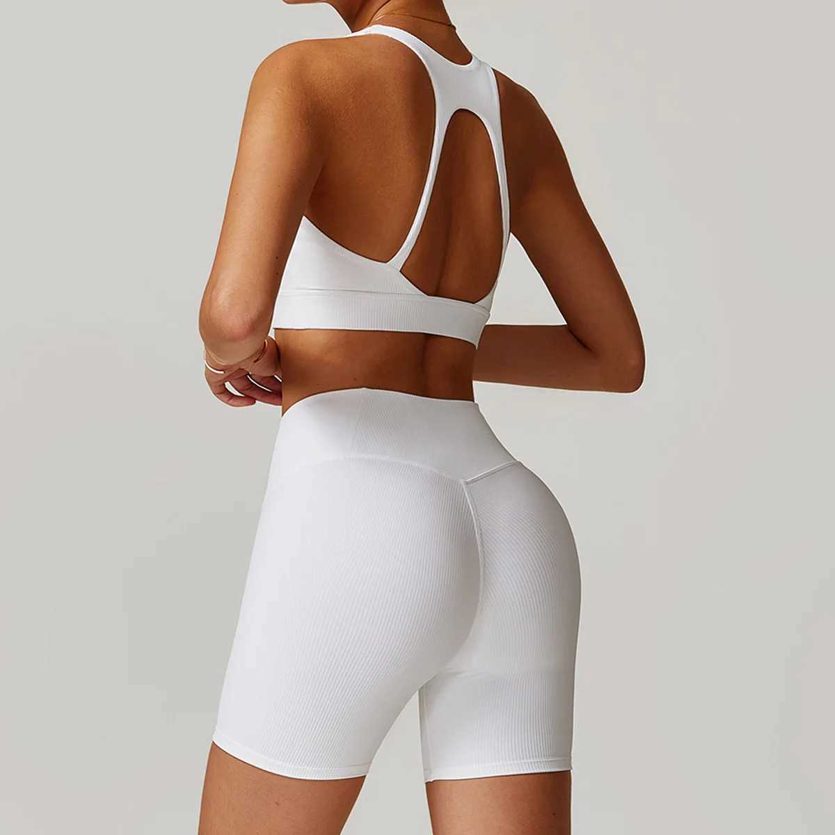 Autumn winter sports set Thread high waist beauty back Yoga Set Women Bra long sleeve Workout pullover Gym Clothing Fitness suitXJ250109