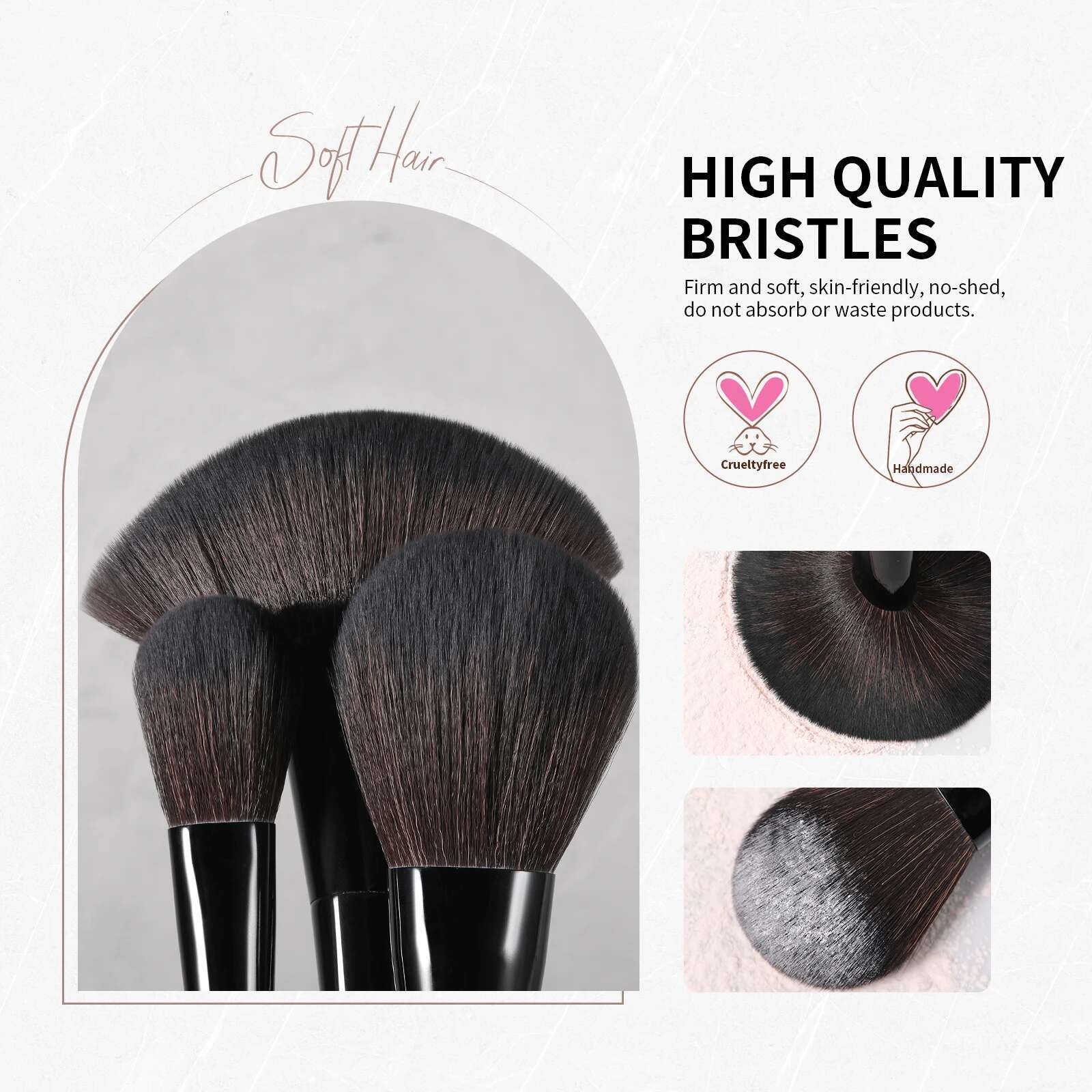 Docolor Makeup Brushes Set Professional 30Pcs OBSIDIAN Powder Foundation Contour Blush Concealer Eyeshadow Eyeer Eyebrow