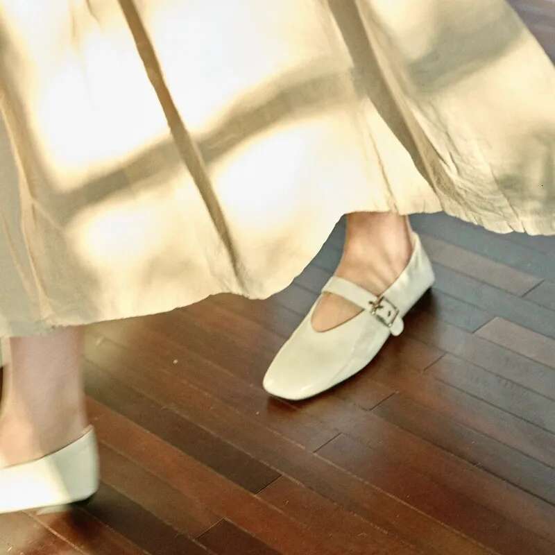 Buckle Strap Mary Janes For Women Crocodile Print Square Toe Leisure Female Ballet All-Matching Designer Brand Shoes