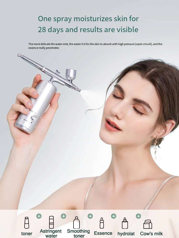 Nano Oxygen Injection Instrument Handheld High Pressure Beauty Facial Spray Moisturizing Steamer USB Charging