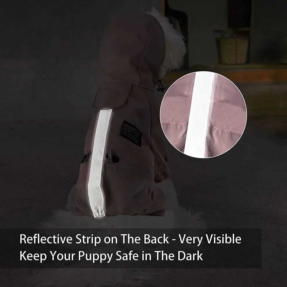 Dog Raincoat Waterproof Dog Rain Jacket with Reflective Strap and Leash Hole Rainy Day Pet Clothes Windproof Puppy Cat Rain CoatXJ250109