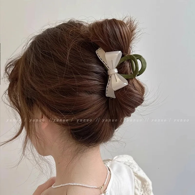 Acetate Bowknot Fashion n Hair Claw Clips Headwear for Women Korean Sweet Colorful Delicate Hairpin Hair Accessories 250103