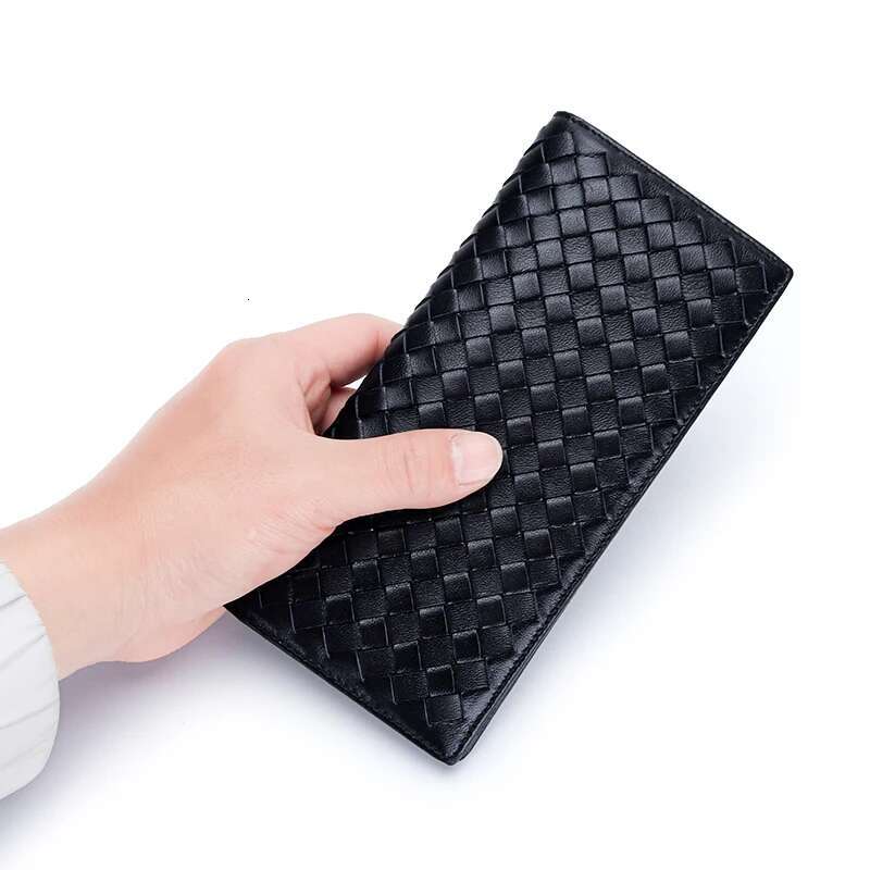 Genuine Leather Men Classical Long Slim Thin Clutch Business Wallets Women Sheepskin Card Holder Phone Bag Billfolds