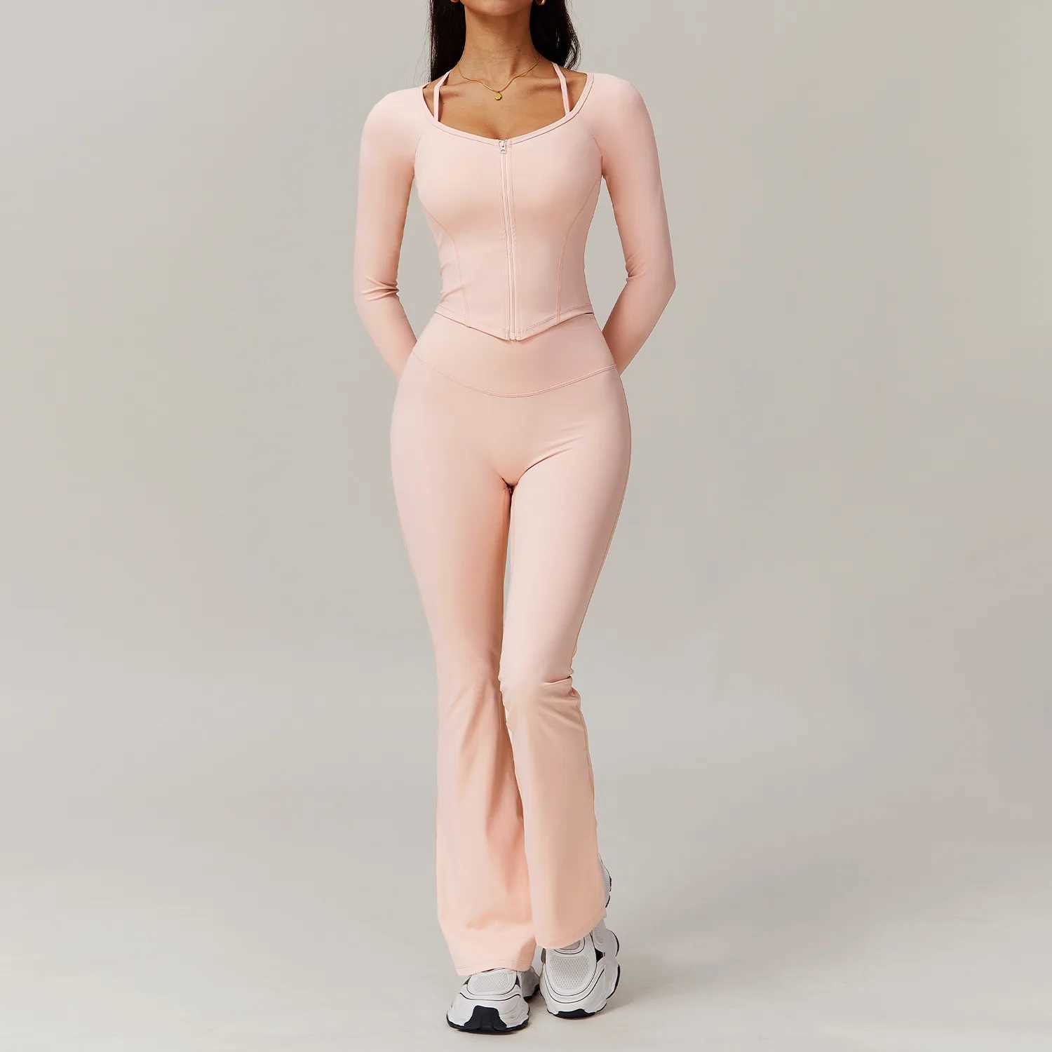 Yoga Set 2PCS Gym Clothes Sportswear Yoga Suit Women Fitness Set Tracksuits Sports Bra Gym Leggings Zipper Jacket Athletic WearXJ250109