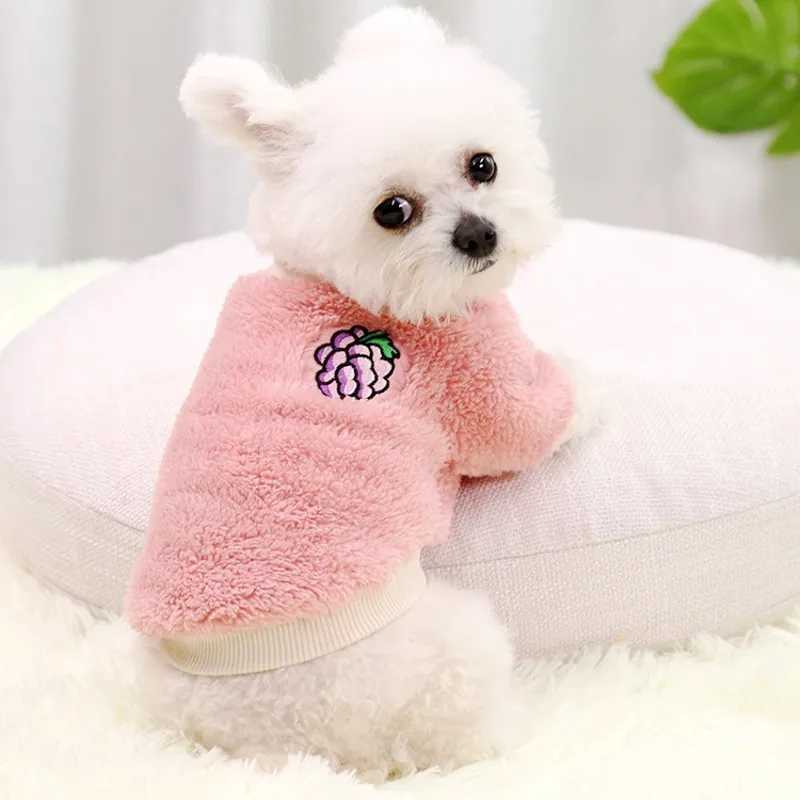 Cute Fruit Print Dog Hoodies Warm Pet Dog Clothes Luxury Puppy Coat Jacket Winter Cat Pullover Chihuahua French Bulldog ClothesXJ250109