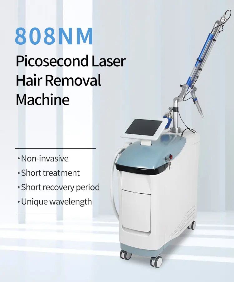 2 In 1 808nm diode laser hair removal permanent epilator sr skin Q Switched Pigmentation Removal Pico Laser Fractional picosecond laser nd yag tatoo r