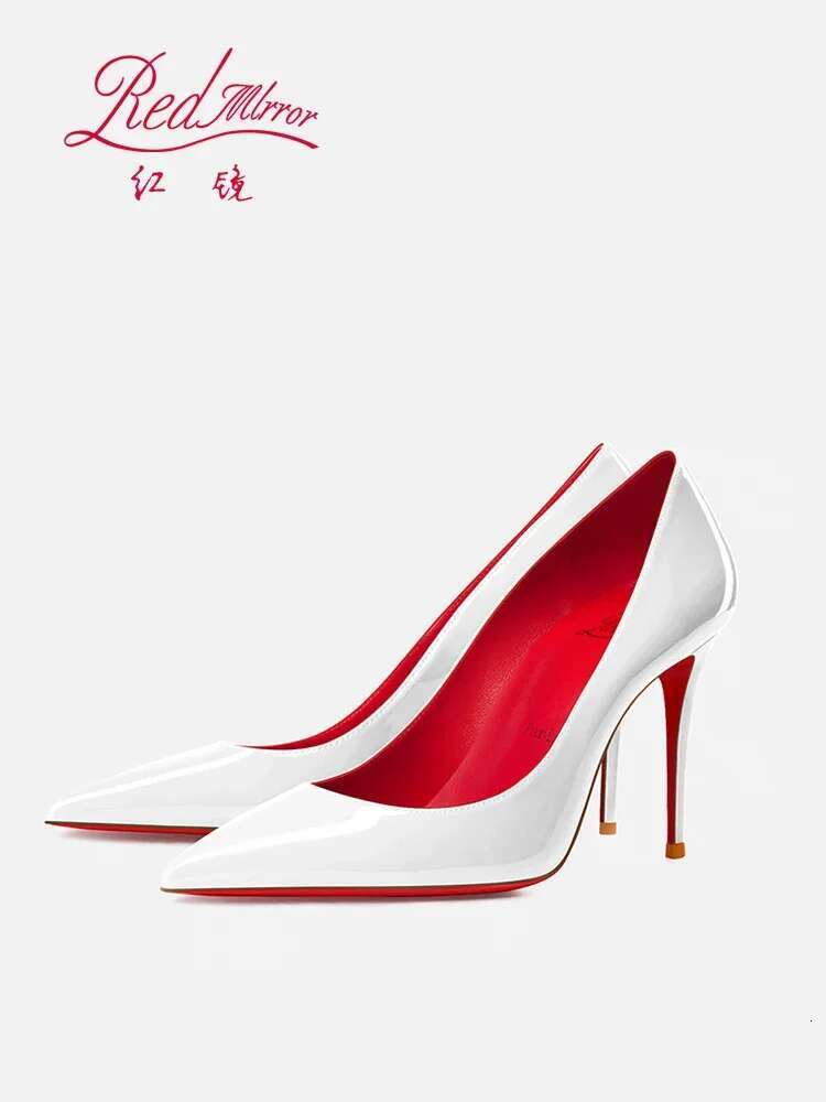 European And American Pointed Thin Heels Sexy Soled High Heels, Red Ed Single Shoes, Black Professional Work Shoes