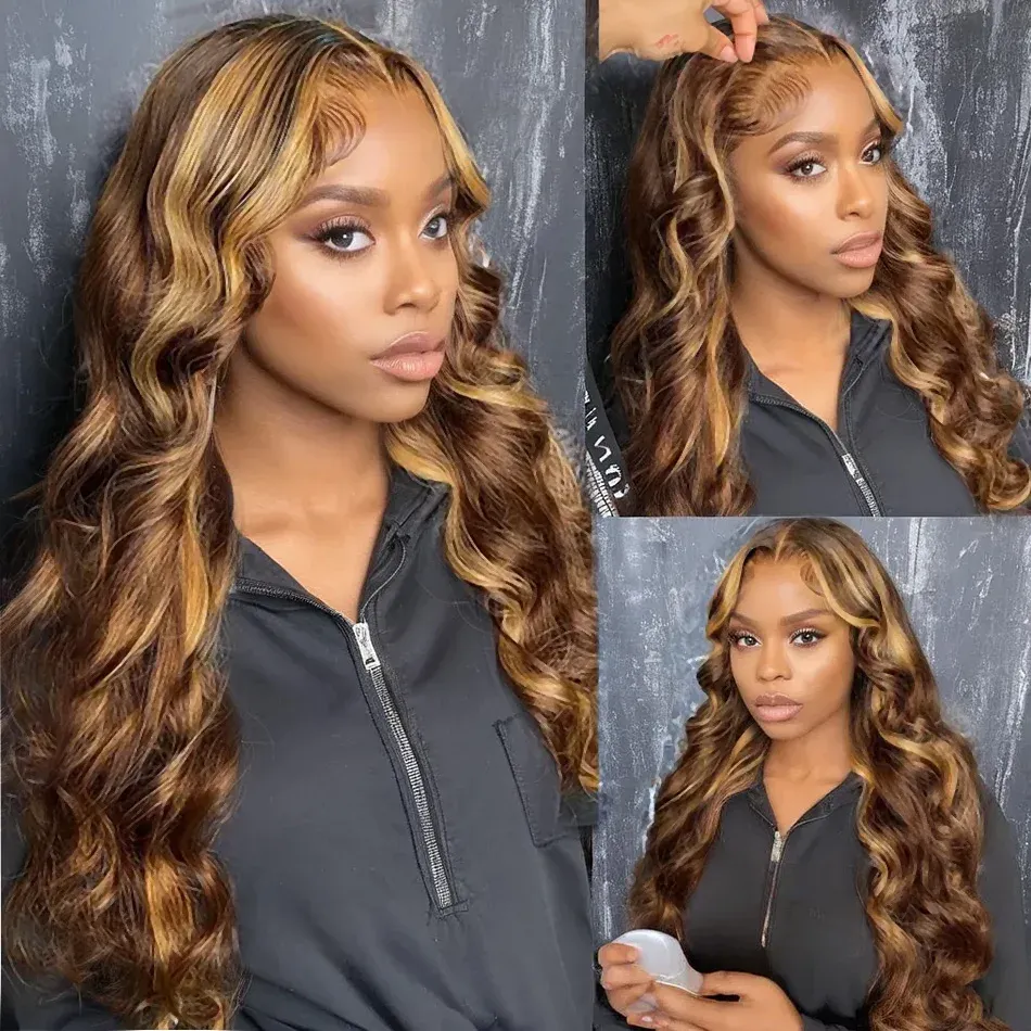 Synthetic Human hair lace front wigs glueless preplucked 36Inch Long Deep Wave Wigs 180Density Good Texture Heat Resistant Fiber
