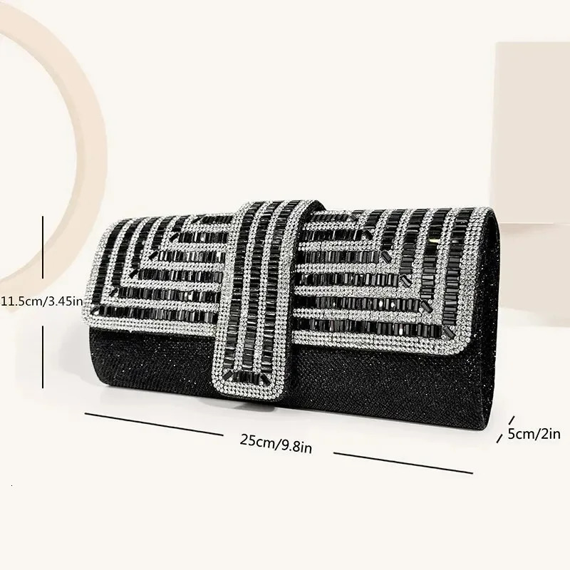 Womens Rhinestone Clutch Purses Evening Bags Sparkling Glitter Formal Party Wedding Cocktail Prom Bags with Chain 250106