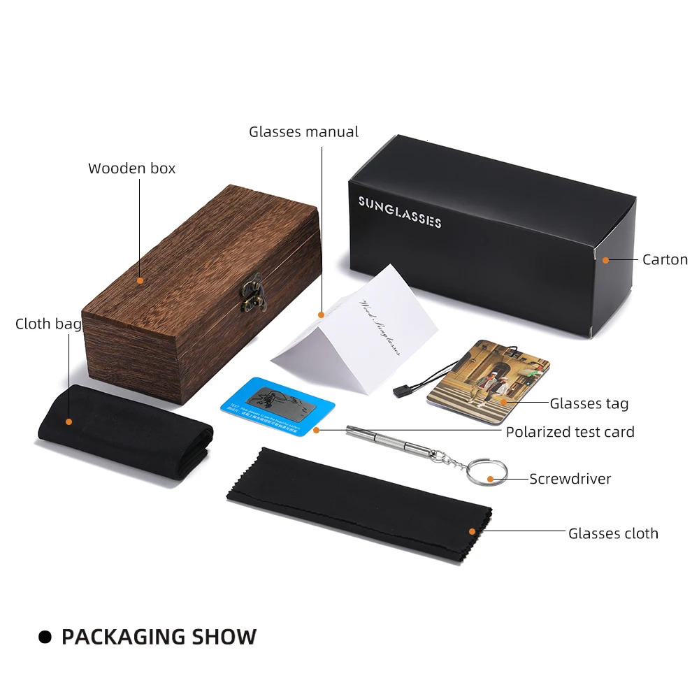 GM Transparent Color Frames Sunglasses Men Womens Polarized Delicate Fashion Handmade Wood With Box 250109