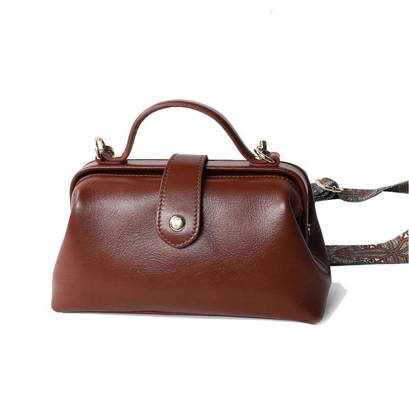 2024 New Women High Quality Waterproof Genuine Leather Messenger Lady Minimalist Doctor Handbag Girls Crossbody Shoulder Bag
