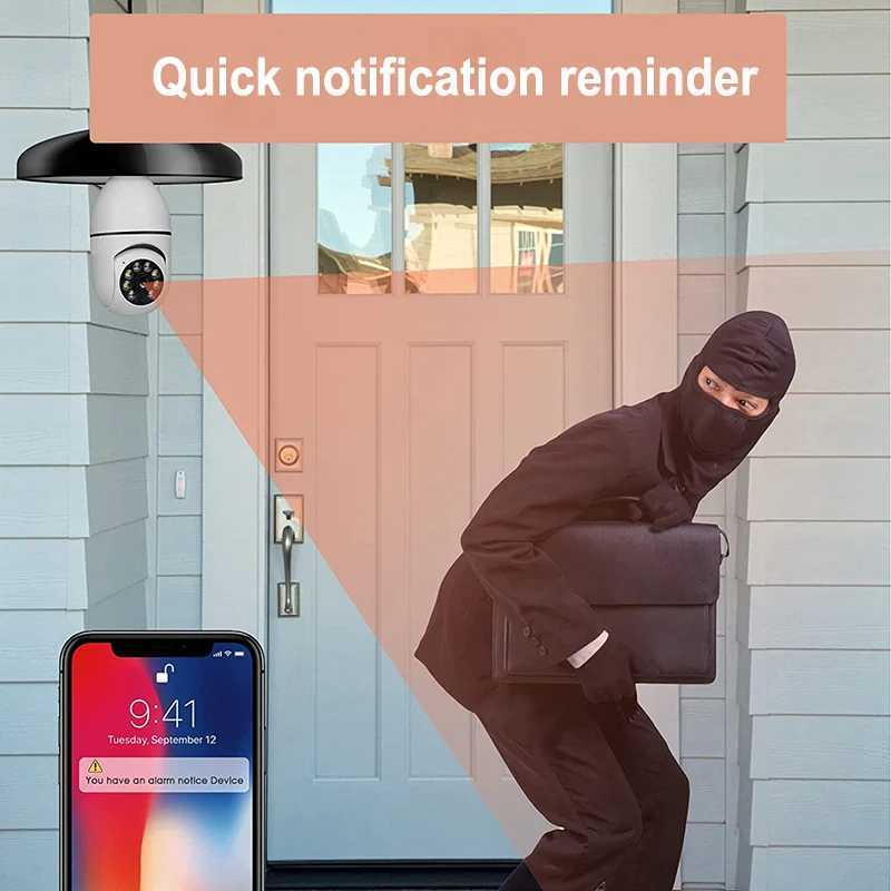 Light bulb 3MP WiFi monitoring camera automatic human tracking 4X digital zoom full-color night vision indoor safety monitor X250110