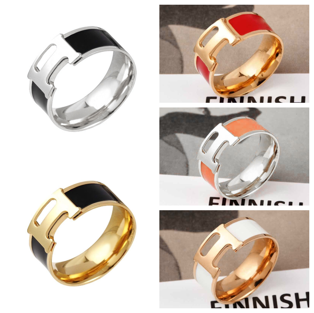 gold rings for women designer jewelry designer ring 925 silver 18k stainless steel jewellery Minimalist rings Orange Red Colors black mens ring luxury ring gifts