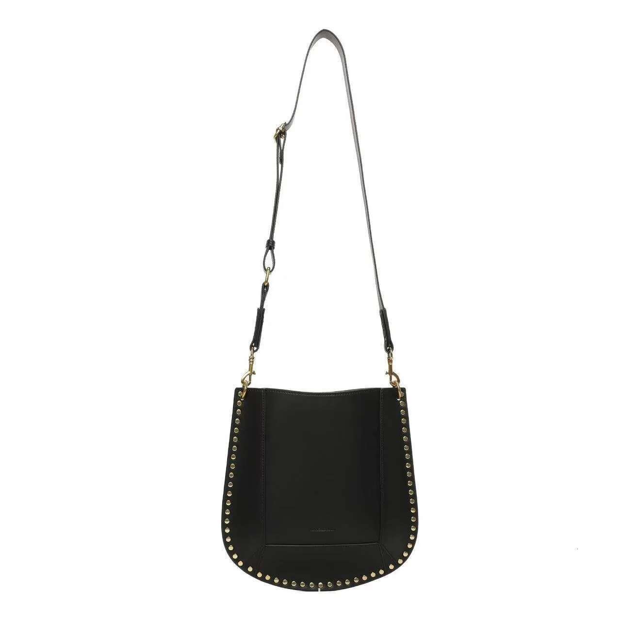 hot Genuine Leather Willow Nail Shoulder Bag - Retro Crossbody Water Bucket Style
