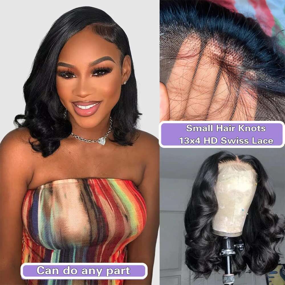 Body Wave Bob Front Wigs For Women HD Transparent Full Lace Frontal Wig Human Hair