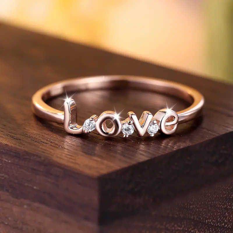 Crystal letter womens adjustable ring fashion brand jewelry zirconia star ring party accessories gift W241205