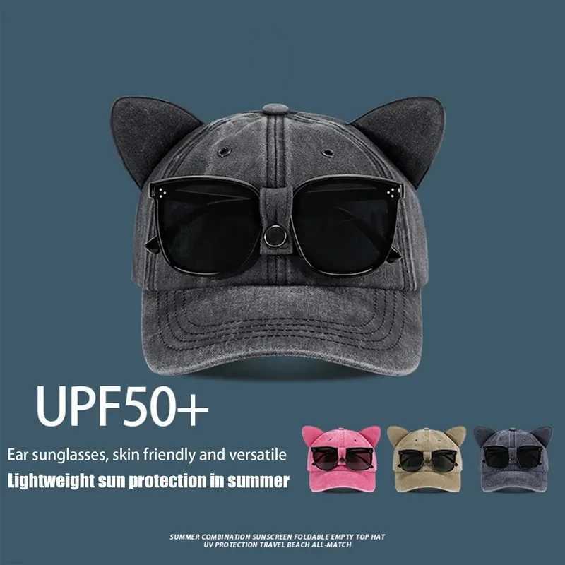 Cute Cats ears (Steamed cat-ear shaped bread) and baseball cap with bracket Sunes Wenmao Sunes Unisex Hip Hop Earrings X250109