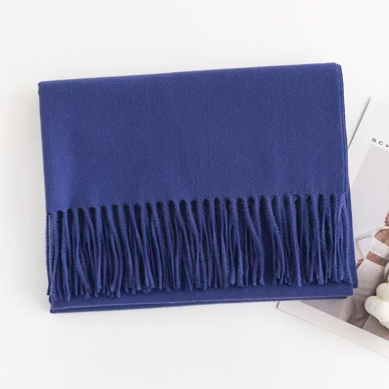 T071 autumn and winter new solid color Maillard scarf Japanese and Korean sweet cashmere scarf female warm neck shawl