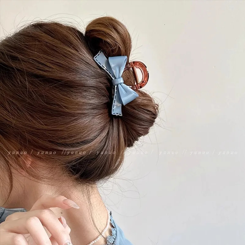 Acetate Bowknot Fashion n Hair Claw Clips Headwear for Women Korean Sweet Colorful Delicate Hairpin Hair Accessories 250103