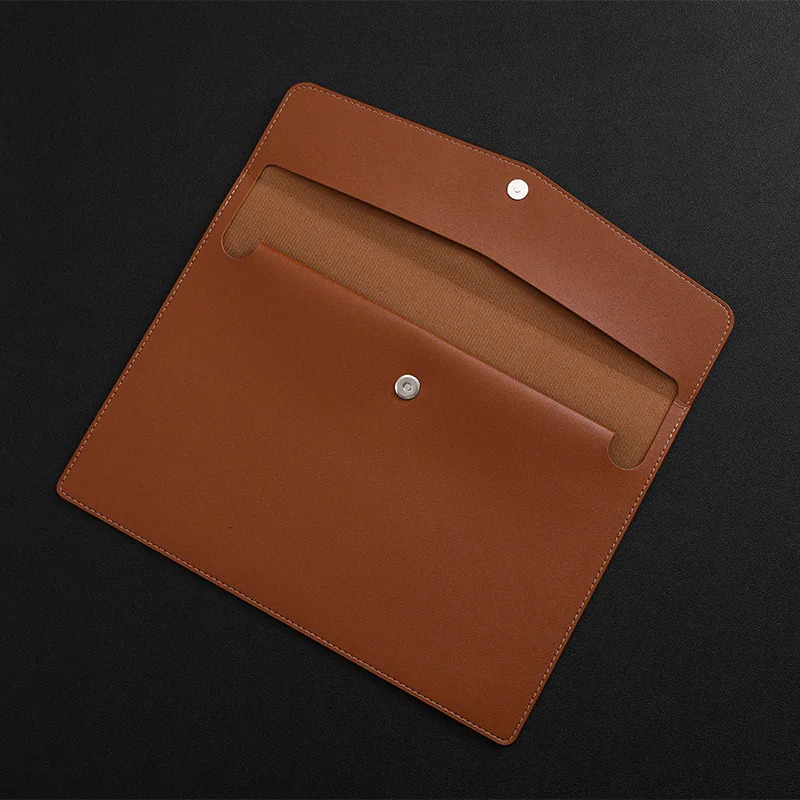 Designer Bag Leather File Folder Large Capacity Document Bag Business Briefcase Magnetic Button Waterproof Laptop Cases Office Organizer 250107